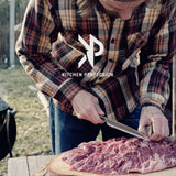 Kitchen perfection Handmade Meat Cleaver Knife for Meat Cutting - Professional 7" Serbian Chef Knife - Made of High Carbon Steel - Hand Sharpen Butcher Knife with Canvas Sheath, Unique Gifts for Men
