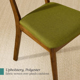 Best Choice Products Wooden Dining Chairs, Wood Mid-Century Modern Upholstered Side Chairs, Farmhouse Cushioned Dining Chairs Set of 4 for Dining Room - Walnut/Olive