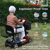 MobiCyc 4 Wheel Mobility Scooters for Seniors - Up to 20 Miles Range,Folding Powered Mobility Scooter Device w/600WH Battery,Only 58 lb Weight, Dual Basket, 300 lb Capacity, Compact