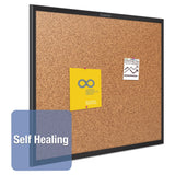 Quartet Cork Bulletin Board 36"W x 24"H Pin Board, Black Aluminum Frame (2303)