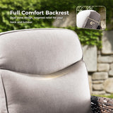 Luxury Patio Furniture Set with 6-inch Thick Cushions, Outdoor Furniture Set with High Back Swivel Chairs, 6 PCS Wicker Outdoor Conversation Set for Porch, Patio, Yard, Deck, Poolside, Brown/Beige