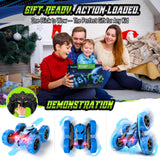 Hamdol Remote Control Stunt Car for Kids, 360° Spinning Double-Sided RC Toy with Headlights, 4WD USB-C Rechargeable Vehicle for Boys Ages 6–12, Educational STEM Toy