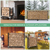 M METERXITY 4ft 1/4 Cord Firewood Rack Outdoor Upgrade Heavy Load-Bearing Frame, Wood Racks with Anti-Slip Adjustable Pad, Firewood Logs Holder Stand for Outdoor Indoor Patio Firepit