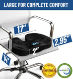 Seat Cushion - Office Chair Cushion - Non-Slip Car Seat Cushion, Tailbone Pain Relief (Black) Everlasting Comfort