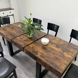 Modern Farmhouse Wooden Kitchen Expandable Dining Room Conference Table