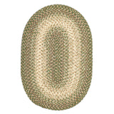 Super Area Rugs Braided Rugs 10x13 Farmhouse Kitchen Rug - Ridgewood Braided Rug for Living Room - Reversible - Indoor/Outdoor - Made in USA - Forest Green/Beige, 10' X 13' Oval