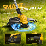 15'' Weed Wacker, Electric Weed Eater, Cordless String Trimmer with 2 x 20V 5.0Ah Batteries, Auto Line Feed, Lawn Mover & Edger, Brushless Grass Trimmer, Battery Powered Brush Cutter for Garden & Yard