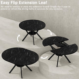 MECHYIN 42"-58" Extendable Round Dining Table for 4-6