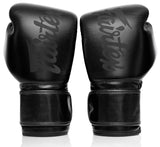 Fairtex BGV14 Muay Thai Boxing Microfibre Gloves for Men, Women, Kids | MMA Gloves, Kickboxing, Gym, Workout | Premium Quality, Light Weight & Shock Absorbent Boxing Gloves- (Solid Black/14oz) Fairtex