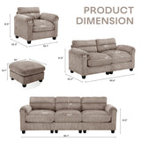 HAOMARKETS Corduroy Sofa Set, Upholstered Armchair