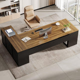 Tribesigns 85.8-Inch L-Shaped Executive Desk, Extra Large Modern Office Desk with File Drawers