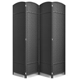 4 Panel Room Divider 6 ft. Tall - Privacy Screen, Extra Wide Double Hinged Panels, Mesh Hand-Woven Design