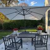 PURPLE LEAF Patio Cantilever Umbrella 10' x 13' Large Space for Pool White