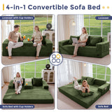 MAXYOYO Sofa Bed, 80-Inch Oversized Boneless Loveseat, 2 Cup Holders