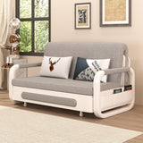 50.3" Pull Out Sofa Bed, Convertible Loveseat Sleeper with Trundle Gray