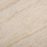 SAFAVIEH Outdoor - Tina Round Coffee Table - Travertine-Effect - Fully Assembled - Weather Resistant - Ideal for Deck, Patio, Backyard, 35.4" W x 35.4" D x 10.6" H (PAT6211A)