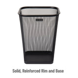 Mind Reader Mesh Trash Can, Waste Paper Basket, Square, Office, Metal Mesh, 9.75" L x 9.75" W x 12.25" H, Set of 4, Black