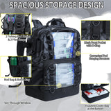 YOLIBON Fishing Tackle Backpack with Cooler,45L Large Tackle Bag with 2 Rod Holders & Clear Window,Outdoor Fishing Backpack for Fishing,Camping,Hiking,Camouflage Black