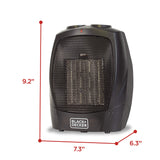 BLACK+DECKER Personal Ceramic Heater, Space Heater for Office Desk, Home Office & Personal Use Desk, 2 Heat & Fan Only Settings, Adjustable Thermostat, BHDC201, Black