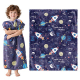 Wajade Toddler Fleece Space Blanket for Boys Kids 3D Rocket Planets Soft Throw Blanket Birthday Christmas Halloween Space Decor for Children 60"x80"