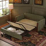 NessCarsti 62.9" Convertible Pull Out Sofa Bed Couch with Hidden Storage