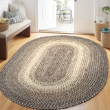 Super Area Rugs Braided Rugs 5X8 Farmhouse Kitchen Rug - Ridgewood Braided Rug for Living Room - Reversible - Indoor/Outdoor - Made in USA - Brown Velvet/Beige, 5' X 8' Oval