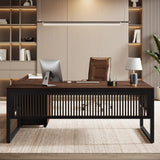 63-Inch L-Shaped Executive Desk with Mobile File Cabinet, Large Office Computer Desk