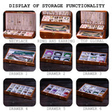 Xloverise Wooden Jewelry Box,jewelry boxes for women large jewlrey box&organizers with necklace hanger,jewerly organizer,jewelry holder organizer,9-layer large capacity jewelry storage box