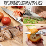 Knife Set Premium, Japanese 15 Pcs High Carbon Stainless Steel Kitchen Knife Block Set with Sharpener, Razor Sharp Knives Set for Kitchen