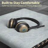 Earbay 5.3 Bluetooth Headset with USB Dongle & Noise Canceling Mic, Wireless Headset with Mic for Work, 50Hrs Playtime Wireless Headphones with Charge Dock & Mic Mute, for PC/Laptop/Phone/Teams/Zoom
