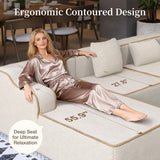 SUNSHINE VALLEY 104" 4-Seat Sectional Boneless Couch Living Room Beige