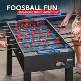 GoSports 48 Inch Game Room Size Foosball Table - Includes 4 Balls and 2 Cup Holders – Black, Oak, or White