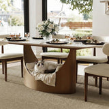 POVISON 94" Modern Dining Table for 8-10, Hobart Matte White Dining Room Table, Sintered Stone Tabletop with Bronze Carbon Steel Pedestal, 94 inch Rectangle Dining Table (Table Only)