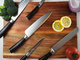 Kitchen Knife Set - 5 Pieces | Includes 8" Chef Knife, 7" Santoku, 8" Bread, 5" Utility, 3.5" Paring | Japanese Style High Carbon Steel Blades, Pakkawood Handles, Ultra Sharp Kitchen Tools