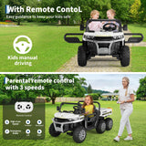 GarveeLife 24V 2 Seater Ride On Dump Truck for Big Kids - Electric Ride On Car with Auto-Lifting Bed, 4x75W Motors, Parent Remote Control & 6 Wheels - 110 Lbs Capacity, 5 MPH Kids Truck Toy