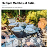 MFSTUDIO 7-Piece Patio Dining Set, 60" Metal Table & Mesh Chairs