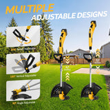 15'' Weed Wacker, Electric Weed Eater, Cordless String Trimmer with 2 x 20V 5.0Ah Batteries, Auto Line Feed, Lawn Mover & Edger, Brushless Grass Trimmer, Battery Powered Brush Cutter for Garden & Yard
