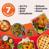 Instant Pot 10QT Air Fryer, 7-in-1 Functions with EvenCrisp Technology that Crisps, Broils, Bakes, Roasts, Dehydrates, Reheats & Rotisseries, Includes over 100 In-App Recipes, Stainless Steel