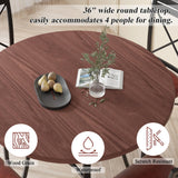 5 Piece Dining Table Set for 4, Wood Grain Dinette with Chairs for Kitchen, Breakfast Nook