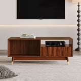 ATJafurn 47" Wood Coffee Table for Living Room Mid Century Modern Coffee Table with 2 Drawers and Open Storage Suitable for Home Apartment （47"- D）