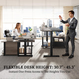 L Shaped Standing Desk with Power Outlets, 70.1" Electric Standing Desk Adjustable Height Sit Stand Corner Standing Desks