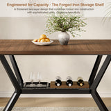 55 inch Dining Table for 4-6, Rectangle Kitchen Table with Storage Shelf