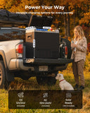 EKOJUCE 12 Volt Car Refrigerator, 58QT(55L) Electric Cooler, Dual Zone Portable Freezer with 12/24V DC & 100-240V AC