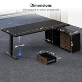 L Shaped Standing Desk with Storage Cabinet for Office Workspace, 79" Spacious Workstation with Drawers