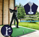 Hotenfes Adjustable Unbreakable Golf Tee, Rubber Golf Tees for Mats, Driving Range Tee（2 Pack Blue+2 high Struts）
