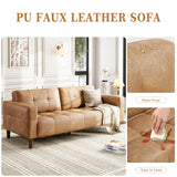 GarveeHome 3-Seater Sofa Couch, 83" Wide Faux Leather Couch with Deep Seats