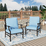 MIXPATIO, 2 Pack, Metal, Patio Chairs, 5.75" Cushions, High Back, Blue