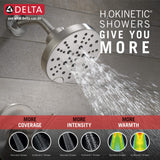 Delta Nicoli 14 Series H2Okinetic Bathtub and Shower Faucet Set, Brushed Nickel Shower Head and Handle Set, Valve Trim Kit, Stainless 144749-SS (Valve Included)