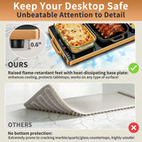 Electric Warming Tray (L 32"x12")，Food Warmers for Parties Buffet with Thermostat & Full Surface Heating, Tempered Glass Warming Mat for Food, Temperature Adjustable Gold Handles Food Warming Mat