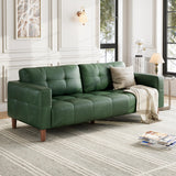 GarveeHome 3-Seater Sofa Couch, 83" Wide Faux Leather Couch with Deep Seats